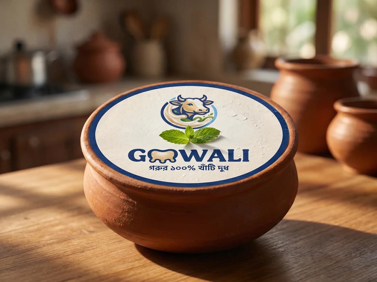 GOOWALI doi (set yogurt) in a branded clay pot