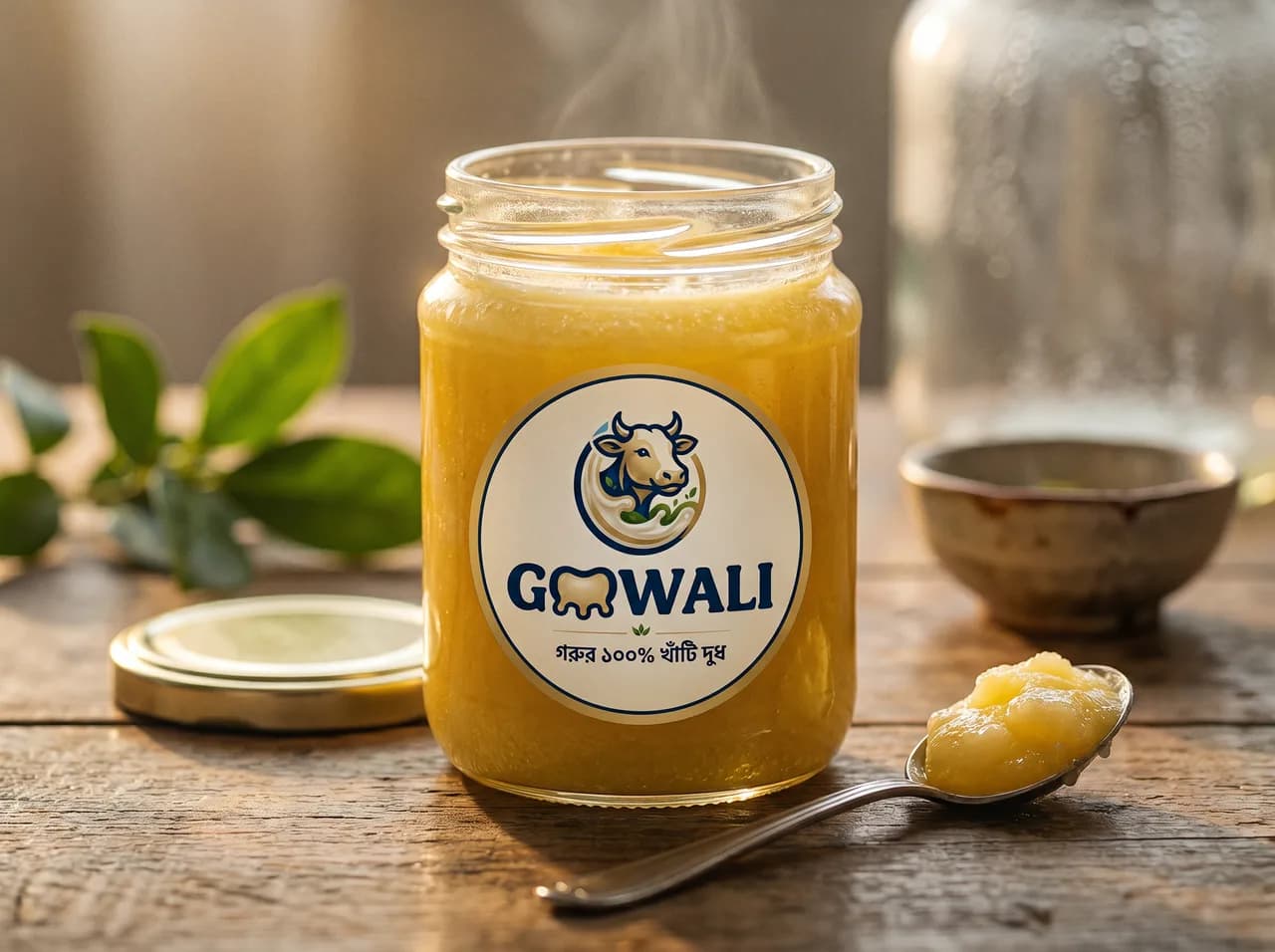 GOOWALI pure cow ghee in a glass jar